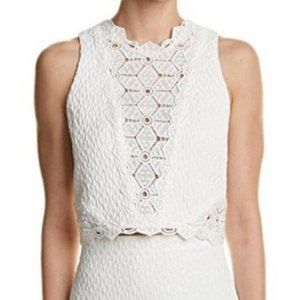 Rebecca Taylor Lace Shell Crop Top